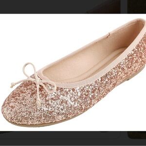 Sparkling Rose Gold Ballet Flats